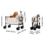 Foldable Wagon Cart Converts to Bench - 550lb Load & 220L Utility Wagon for Camp