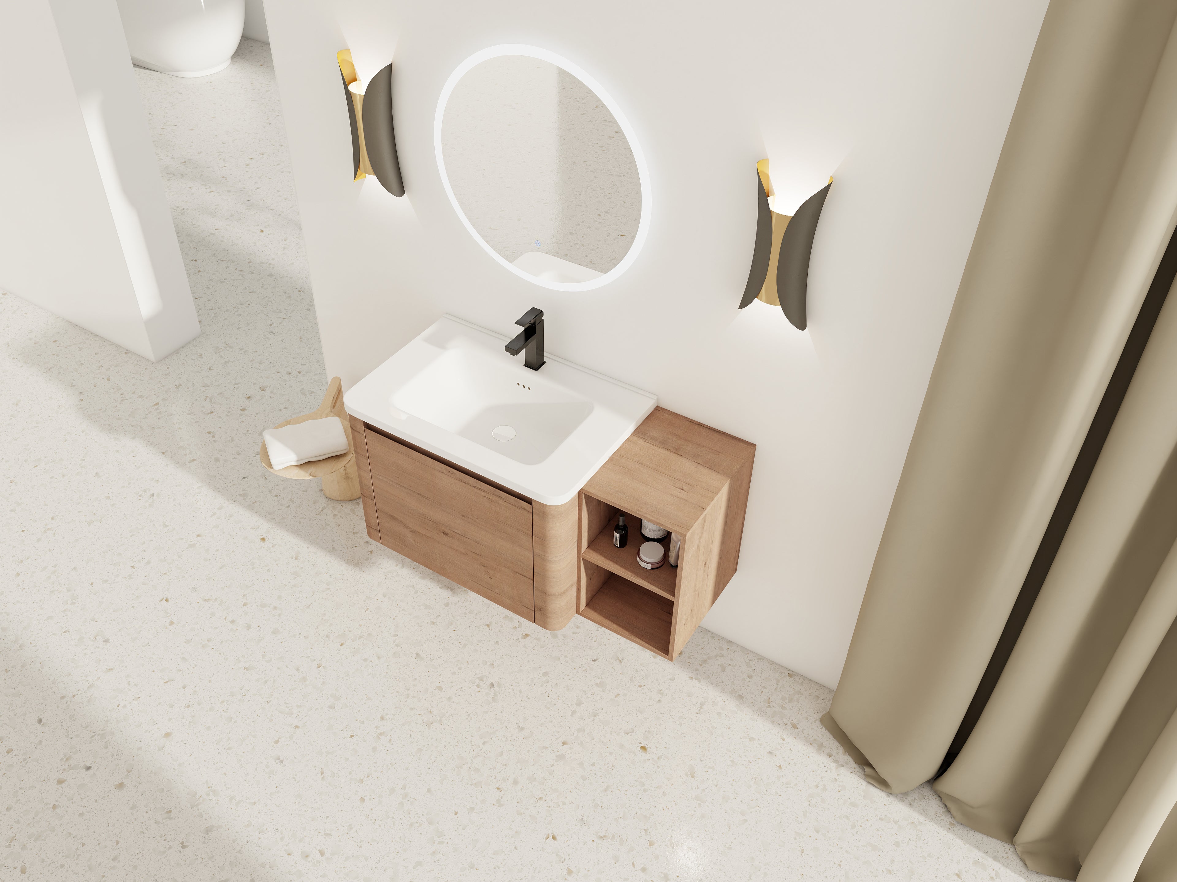 40" Wall-Mounted Bathroom Vanity