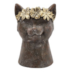 8.5x7.7x12.4" Magnesium Cat Statue Planter with Textured