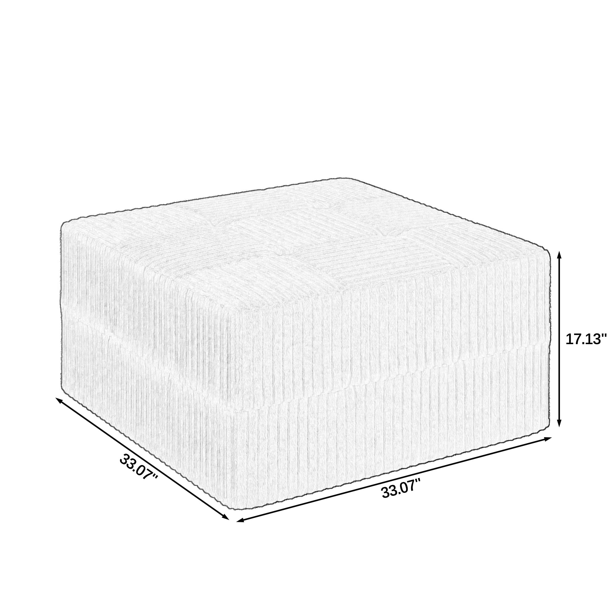 Ottoman Sofa - Modern Minimalist Corduroy Footstool