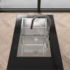 Stainless Steel Kitchen Sink, 32″x19″ Double Bowl in Brushed Nickel