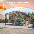 13x20 FT Metal Carport with Upgraded Triangle Reinforced Frame
