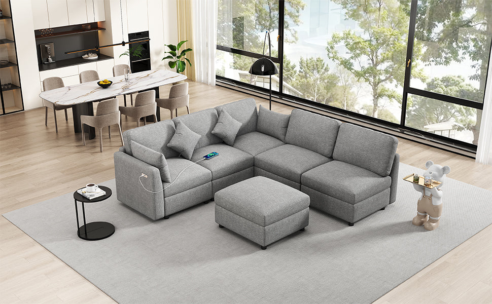86.6" Modular Sectional Sofa