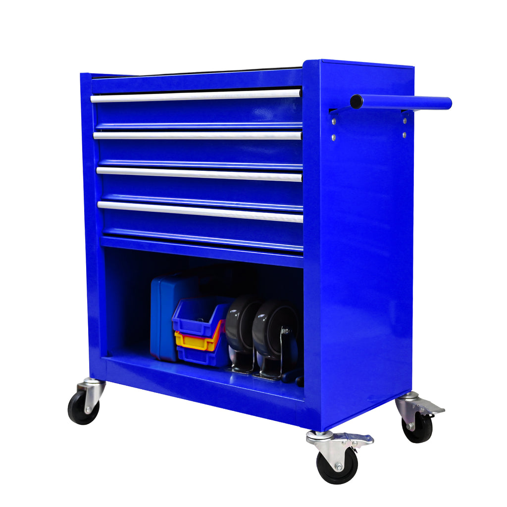 4 Drawers Multifunctional Tool Cart with Wheels - Blue