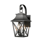 Black Outdoor Wall Lantern 2-Light Set
