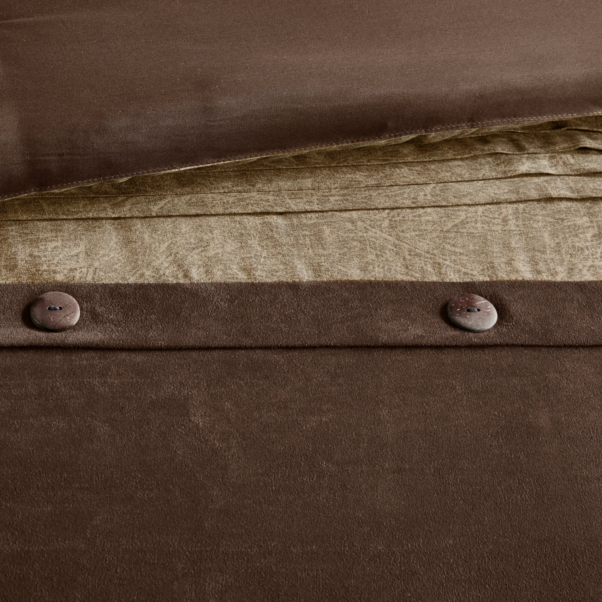 7 Piece Faux Suede Comforter Set Brown Queen