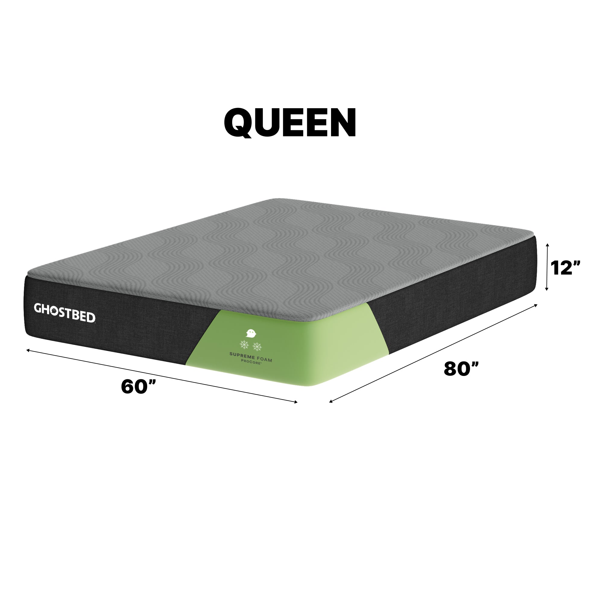GhostBed Supreme 12" Queen Foam Mattress