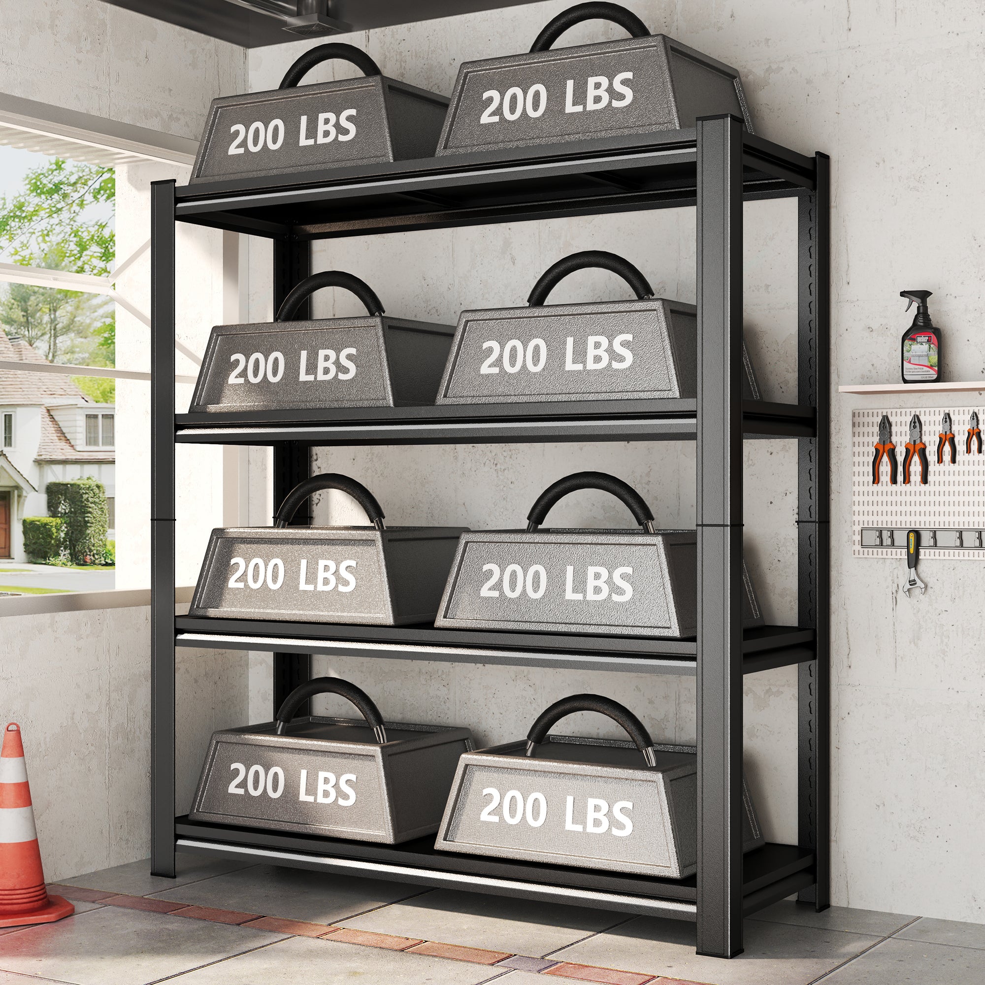 4-Tier Height-Adjustable Metal Storage Rack