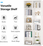 71.65" White Narrow 12-Cube Modern Bookcase