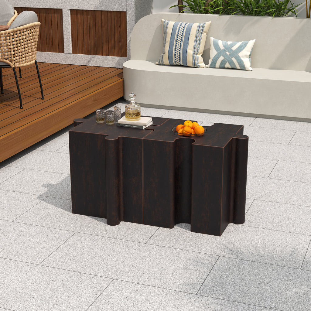 Puzzle Art Side Table, Modular Concave Edge MGO Table