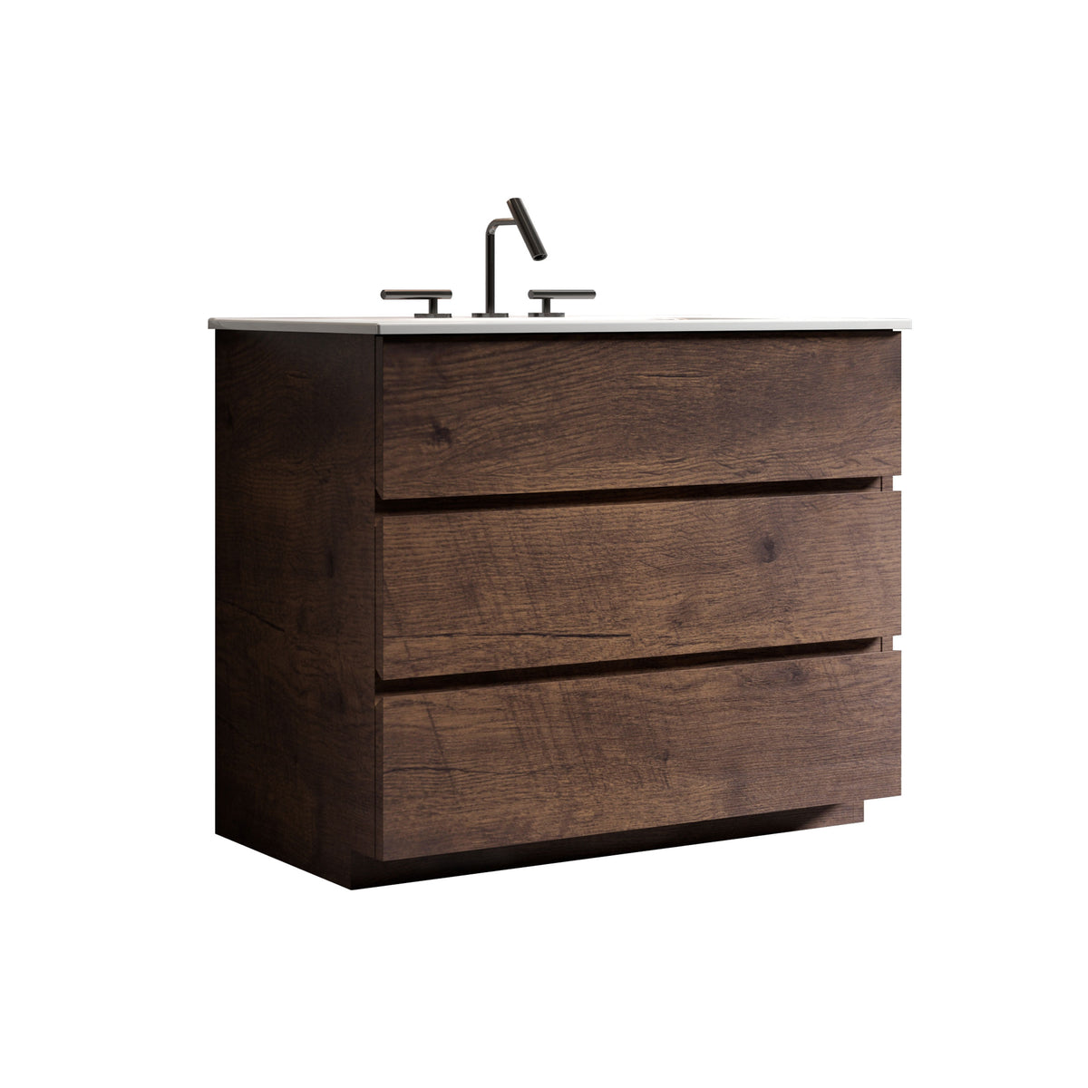 TIA 36-Inch Bathroom Vanity with Ceramic Sink, Walnut