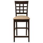 Beige and Cappuccino Upholstered Counter Height Stools (Set of 2)