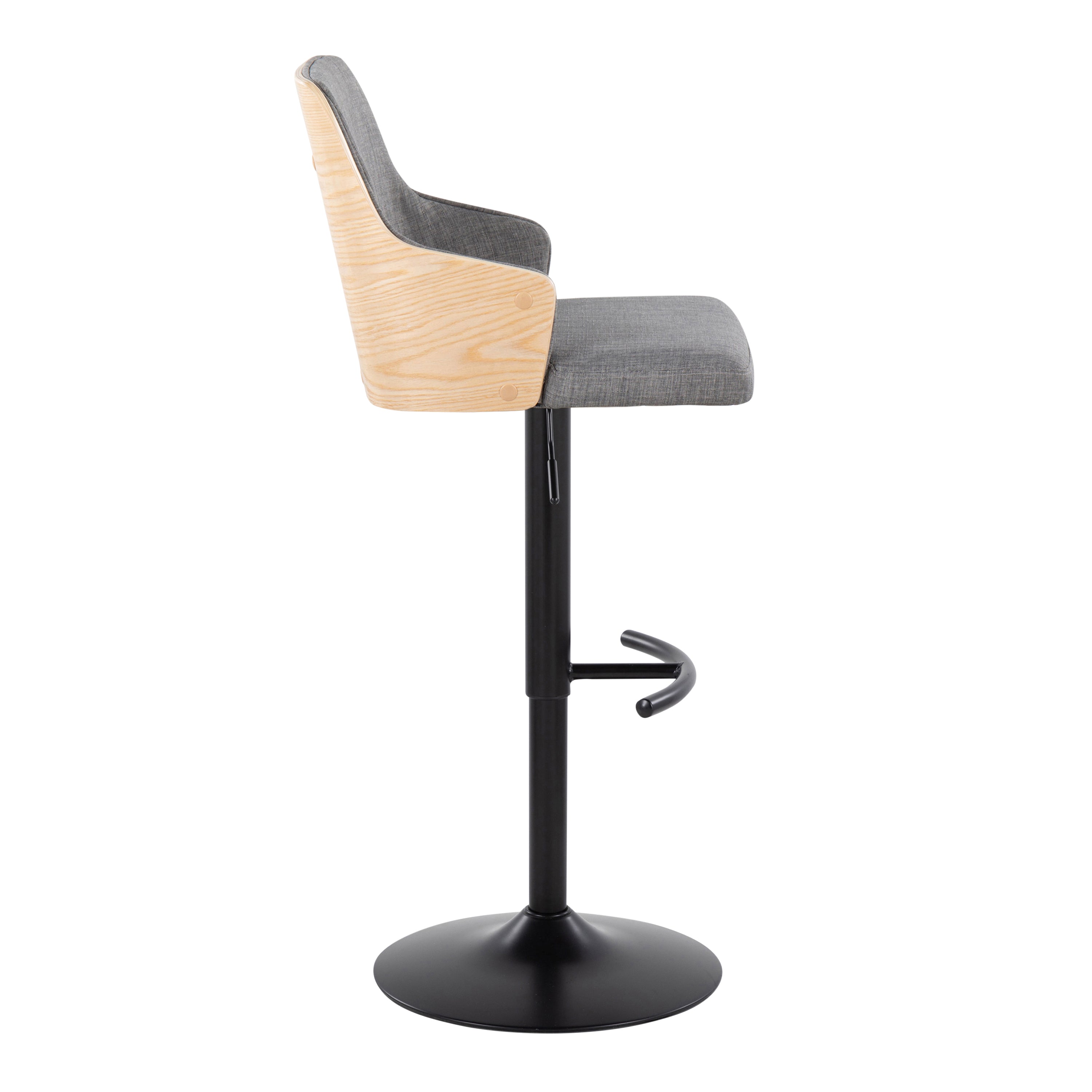 Contemporary Adjustable Barstool with Swivel