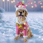 Christmas Labrador Retriever Statue, Holiday Dog Figurine
