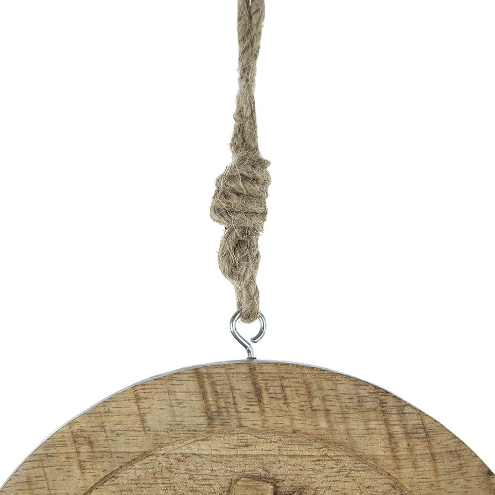 6" x 6" Wooden Hanging Circle with Snowflake Cut - Set of 12