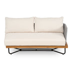 Lucca Outdoor 6 Seater Acacia Wood and Rope Woven Patio Conversation Set