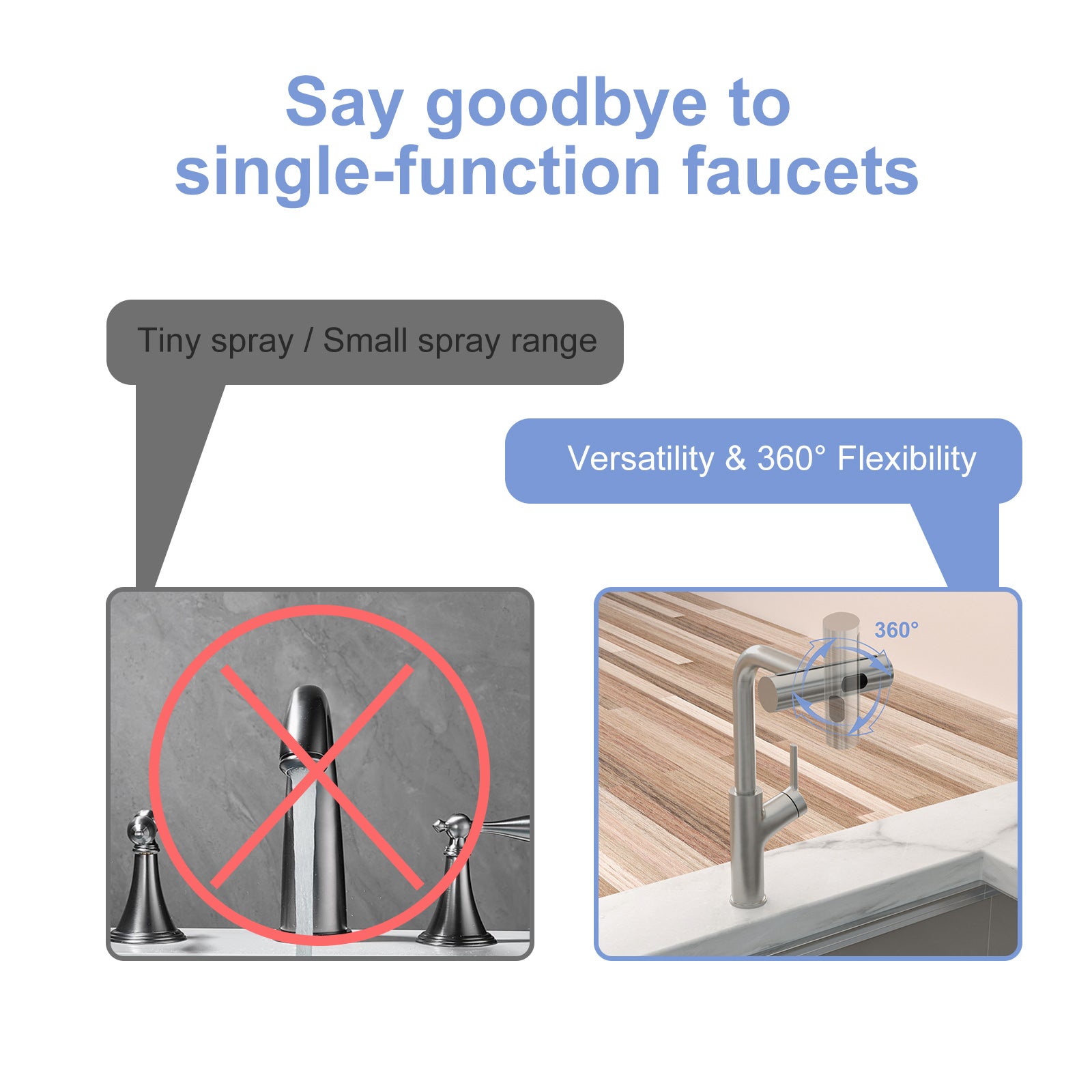 360° Pull-Down Kitchen Faucet with 4 Spray Modes