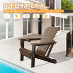 Folding HDPE Adirondack Chair with Cup Holder - Brown