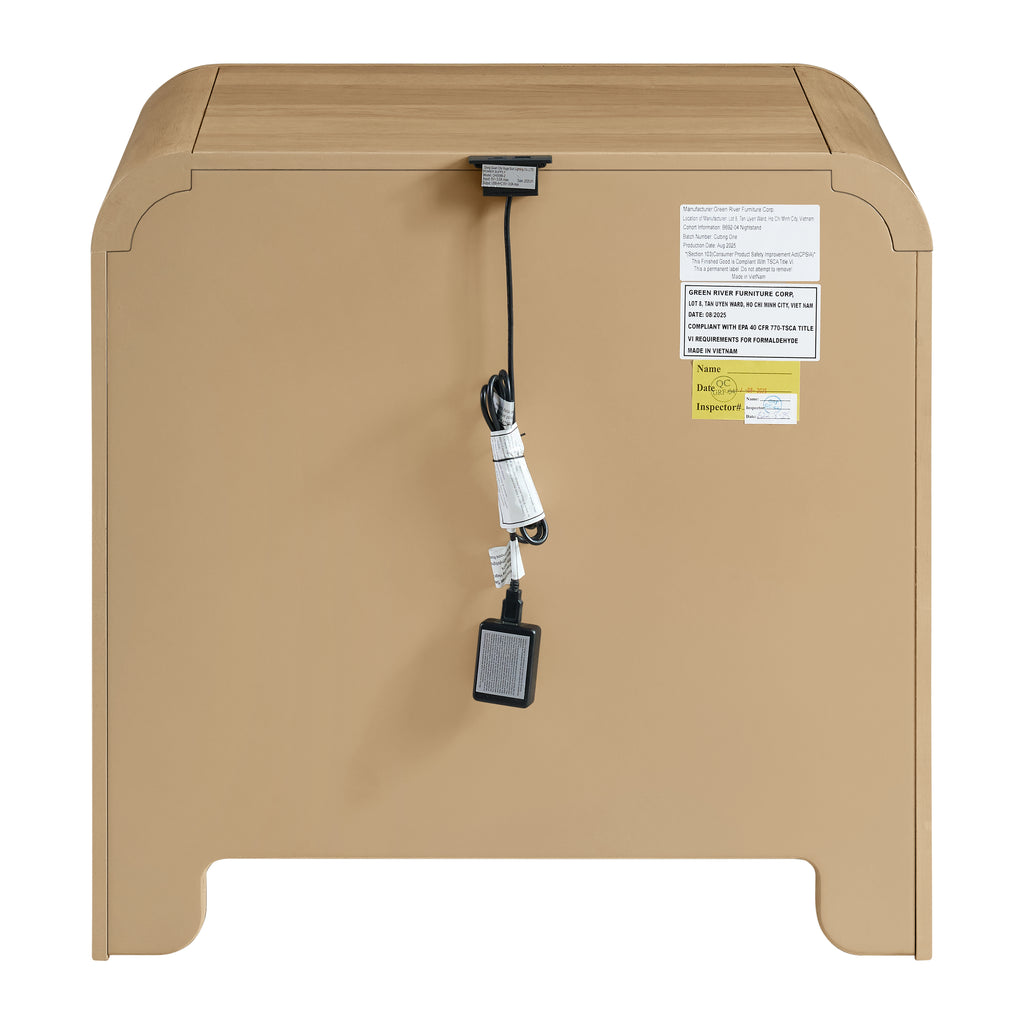 2-Drawer Nightstand with USB