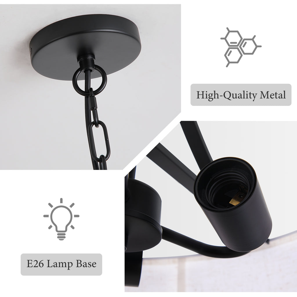 Modern 3-Light Fabric Pendant Light