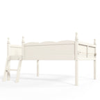 Full Size Low Loft Bed with Full-Length Guardrails