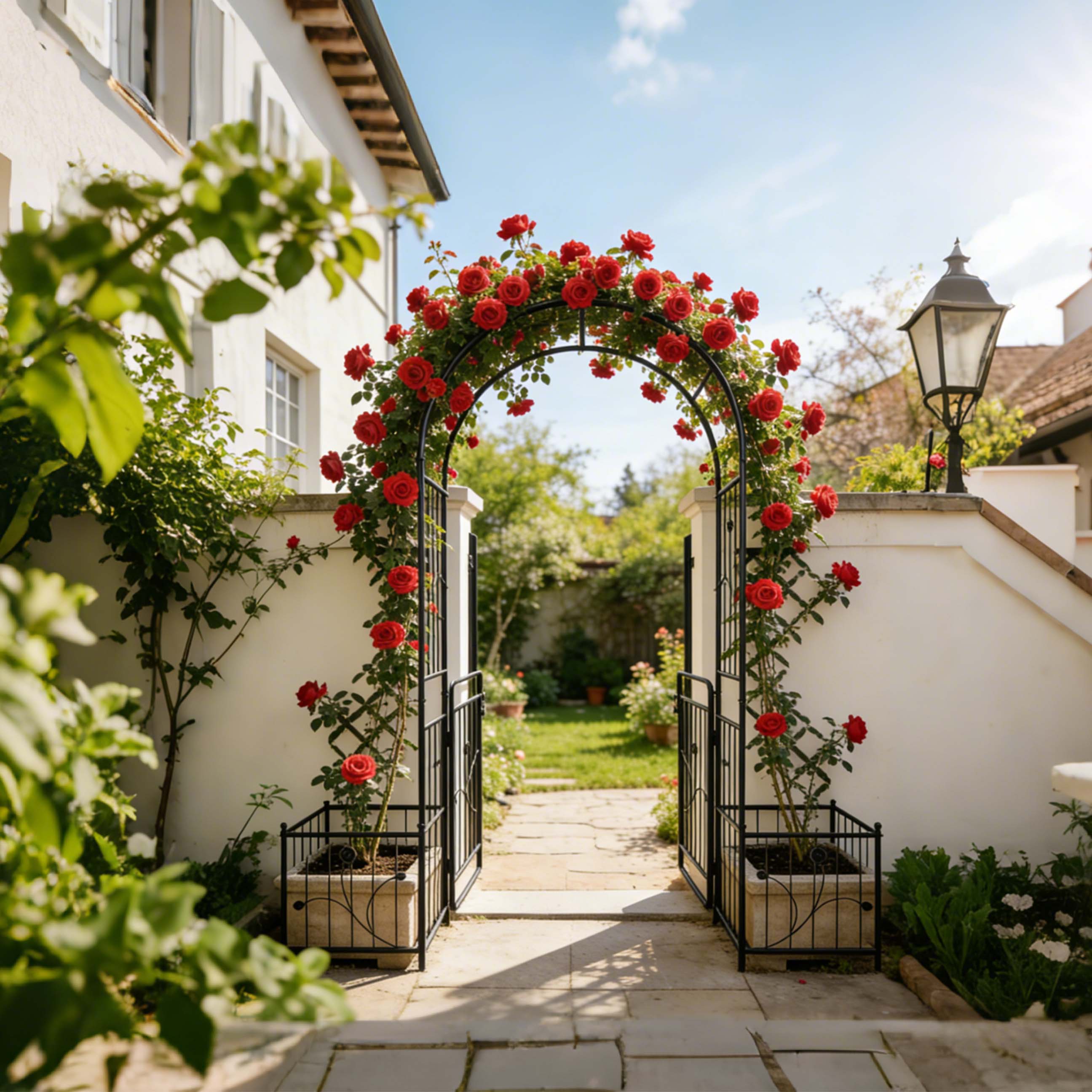 Metal Garden Arch with Gate