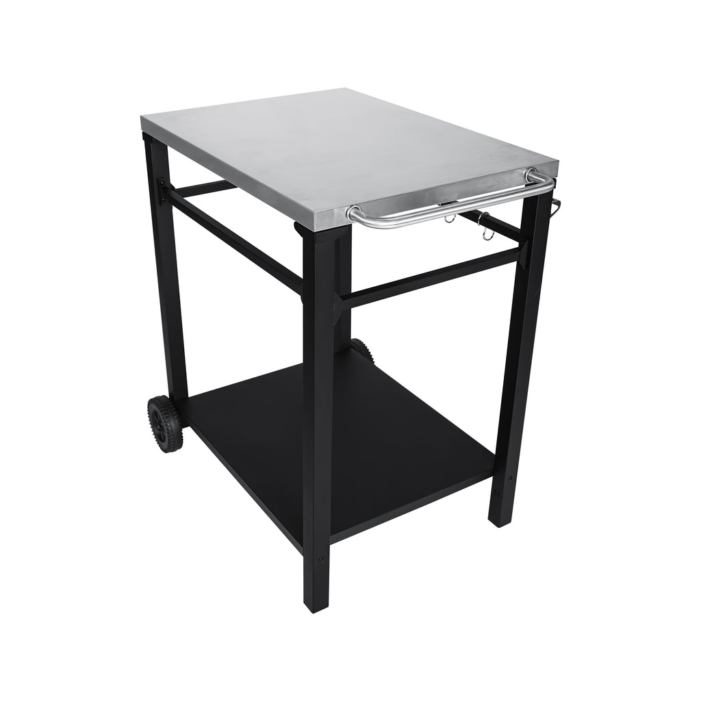 2-Tier Outdoor Grill Cart with Stainless Steel Top