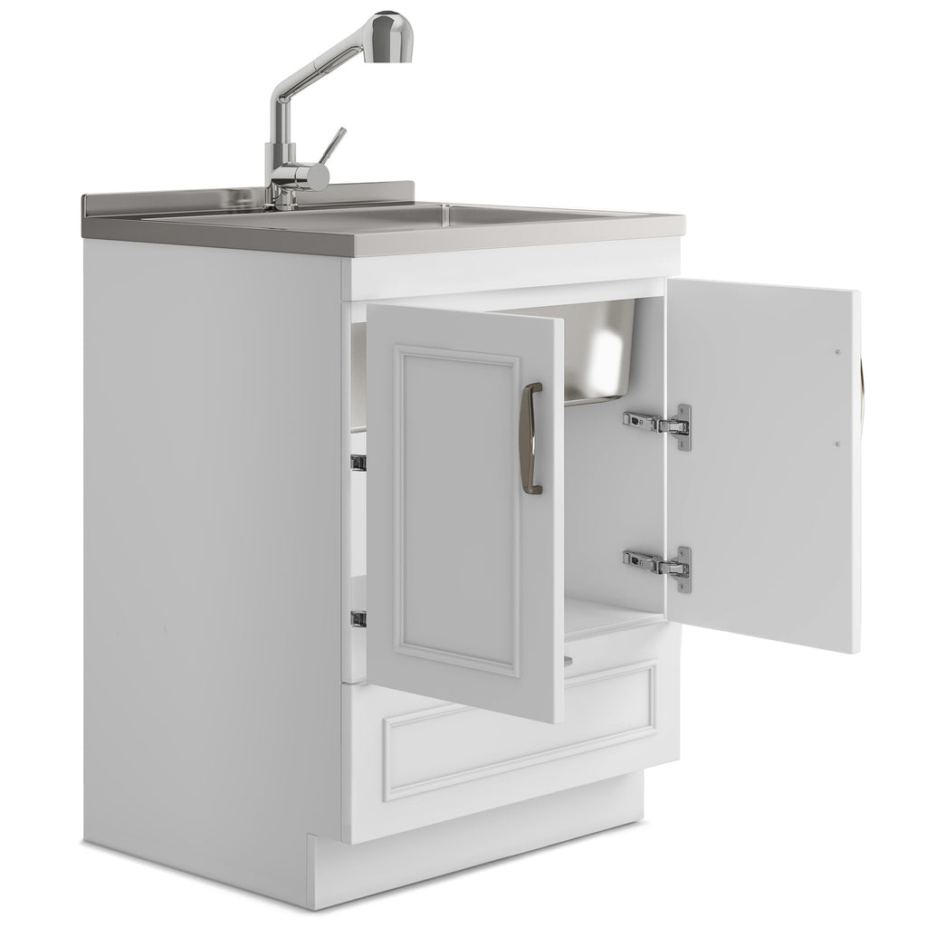 Cardinal 28" Laundry Cabinet with Faucet and Stainless Steel Sink