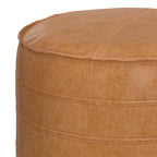 Brody 20 Inch Wide Round Pouf in Distressed
