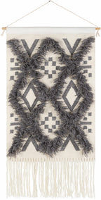 Chapelton Gray Geometric Textured Wall Hanging - Clearance
