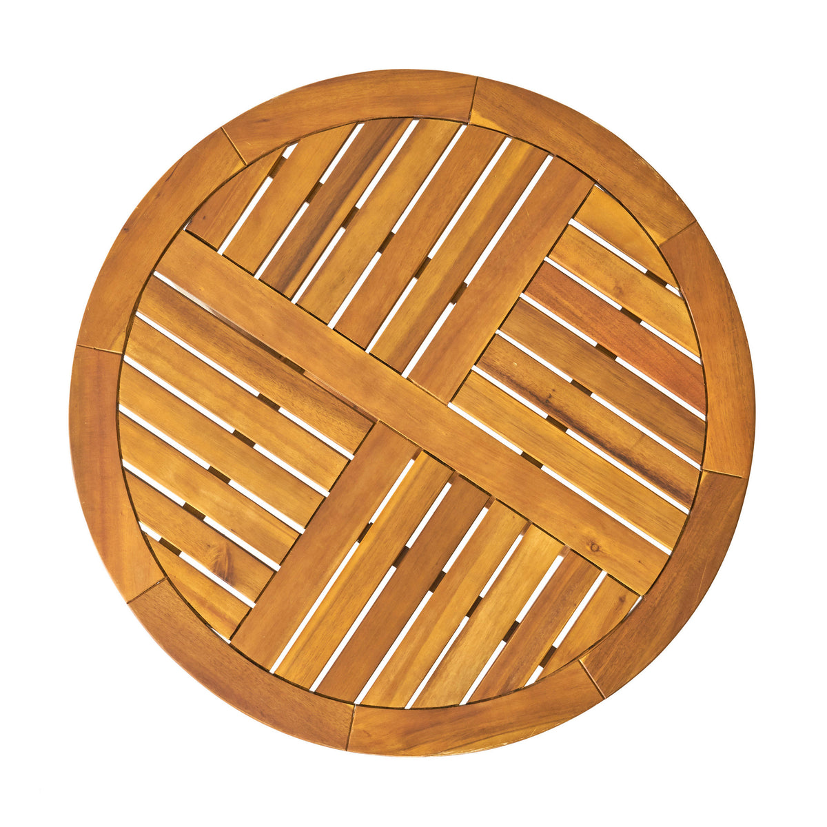Outdoor Round Acacia Wood Accent Table