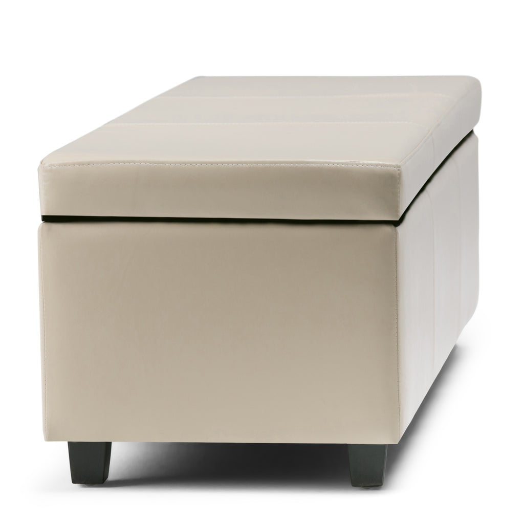 Avalon 48 Inch Wide Storage Ottoman Bench in Satin