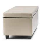 Avalon 48 Inch Wide Storage Ottoman Bench in Satin