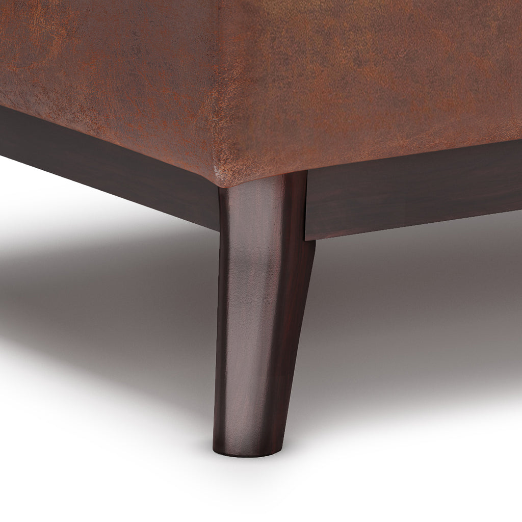 Owen 34 Inch Wide Tray Top Small Coffee Table Storage Ottoman