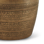 Johnsen 15 Inch Wide Tribal Pattern Metal Accent Table