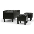 Dover 3 Piece Storage Ottoman - Tanners