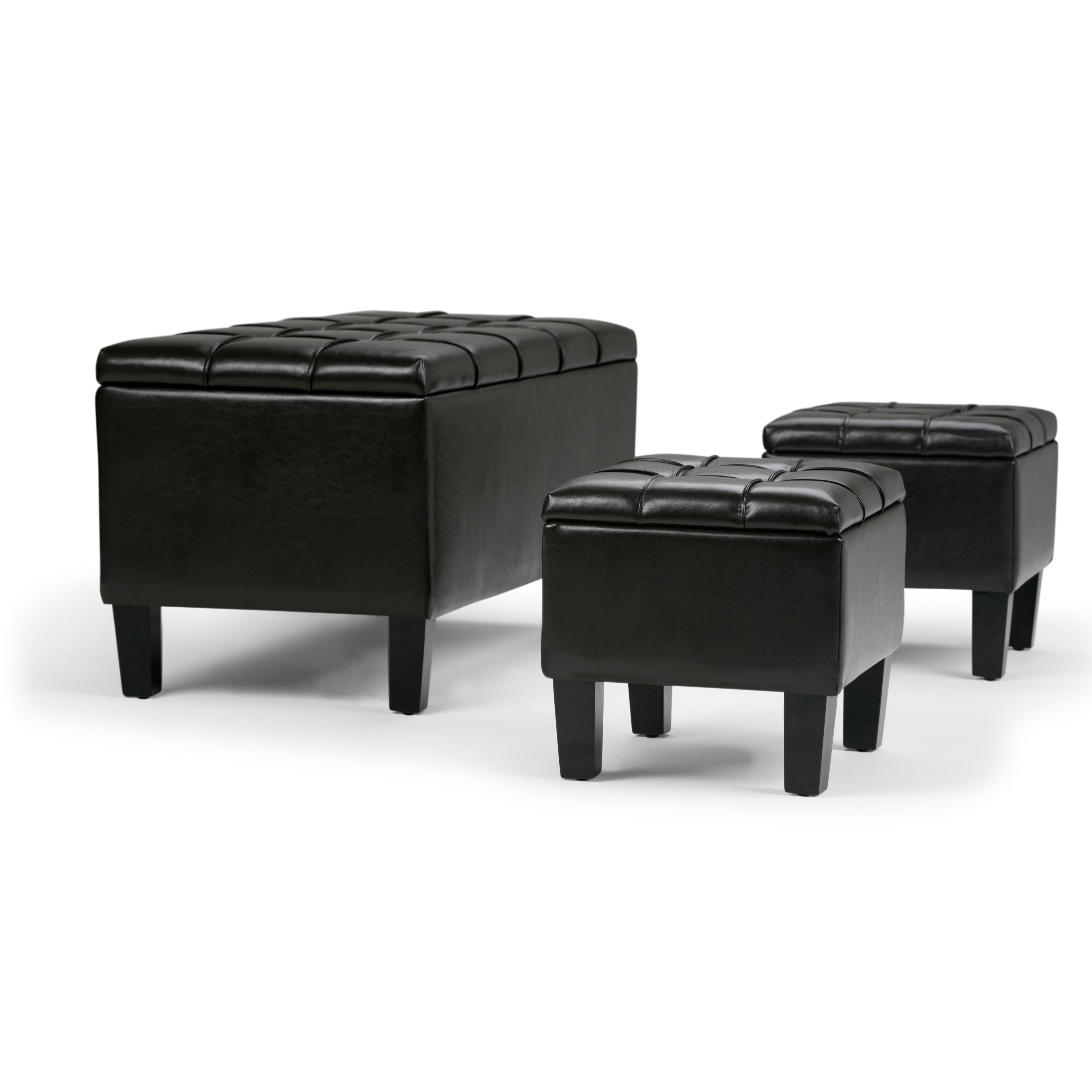 Dover 3 Piece Storage Ottoman - Tanners