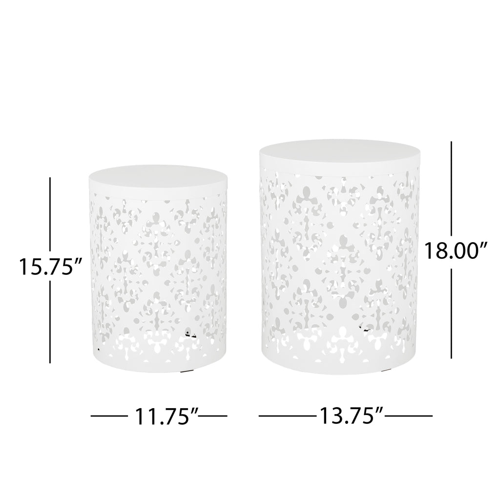 Metal Set of 2 End Tables
