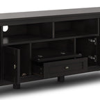 Warm Shaker 72 Inch Wide Solid Wood TV Stand in Hickory