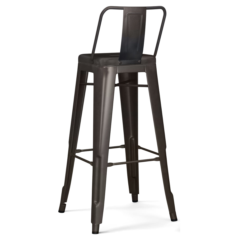 Rayne 30" Metal Bar Stool (Set of 2) - Gun Metal