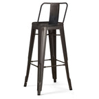 Rayne 30" Metal Bar Stool (Set of 2) - Gun Metal