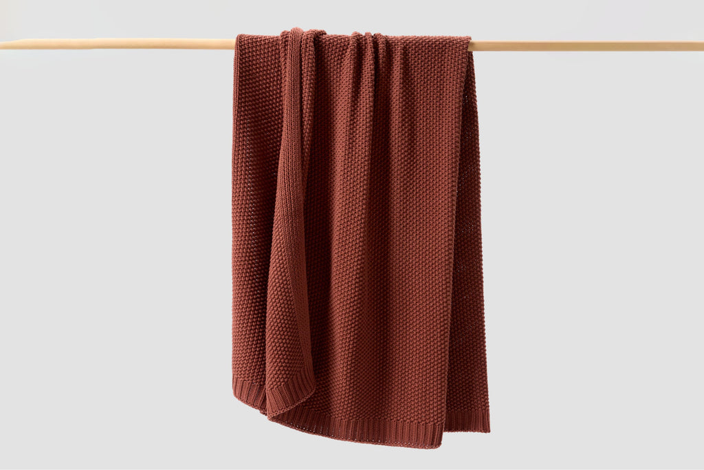 Cozy Knit Cotton Throw Blanket