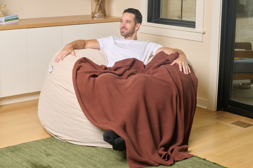Cozy Knit Cotton Throw Blanket