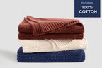 Cozy Knit Cotton Throw Blanket