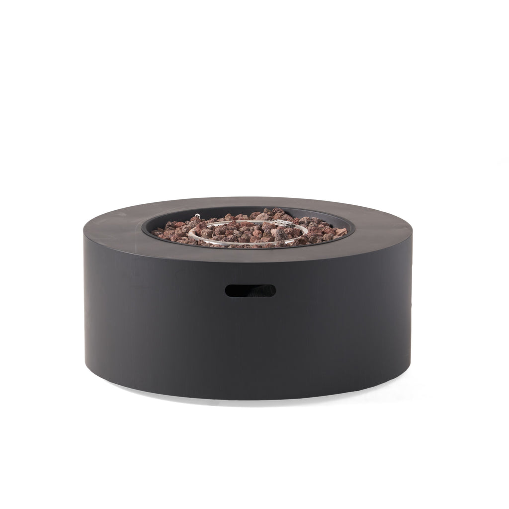 32" Patio 40,000 BTU Round Iron Propane Fire Pit, Dark