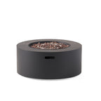 32" Patio 40,000 BTU Round Iron Propane Fire Pit, Dark