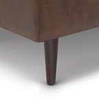 Shay 34 Inch Wide Mid-Century Small Coffee Table Storage Ottoman in Distressed Chestnut