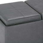 Avalon 42 Inch Wide Storage Ottoman in Stone