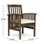Casa Acacia Dining Chair, 2-Piece Set with Cushions