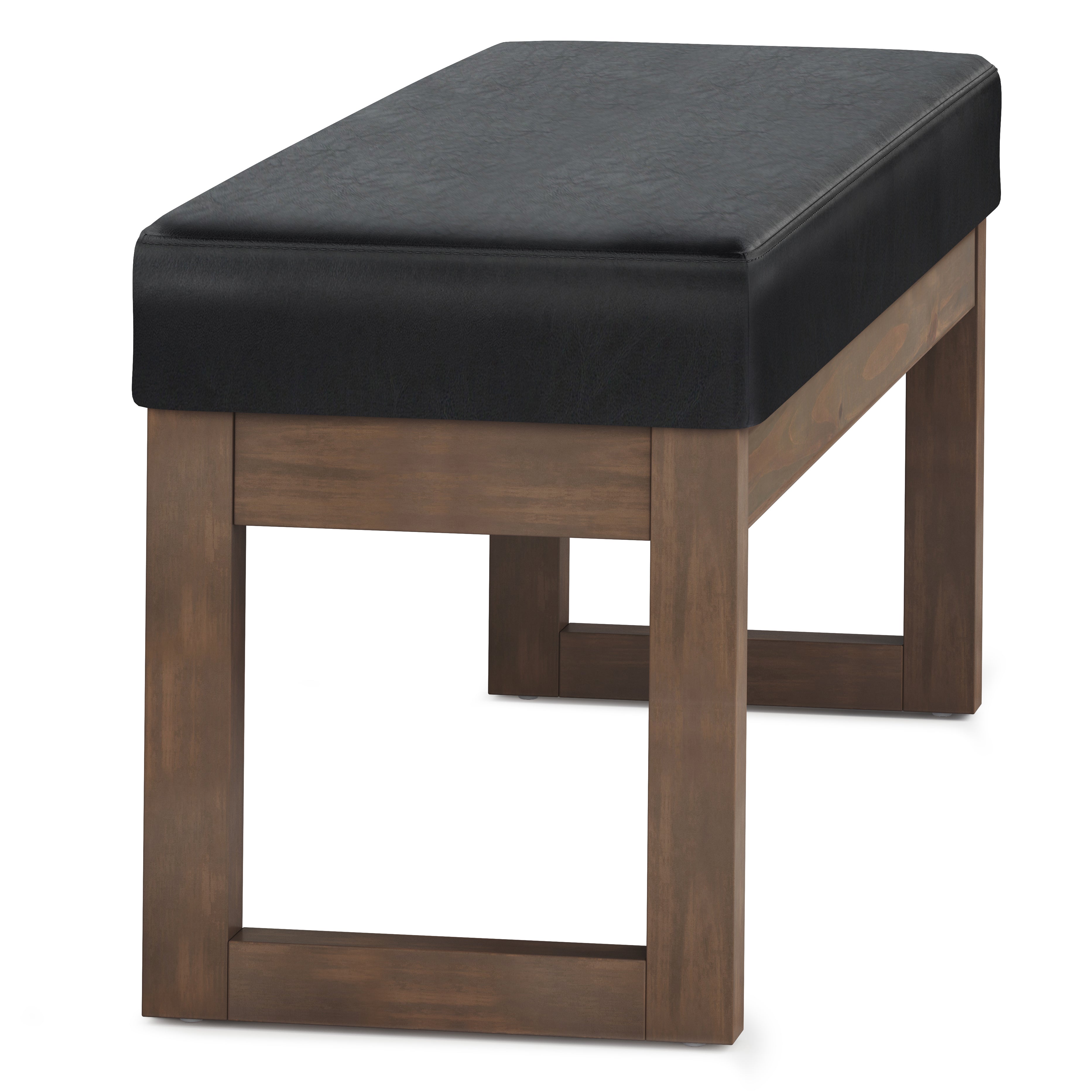Milltown 44 Inch Wide Solid Wood Large Ottoman Bench